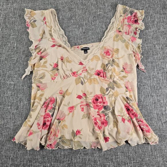 TORRID Sweetheart Fit & Flare Floral Blouse Size 1 - Picture 1 of 9